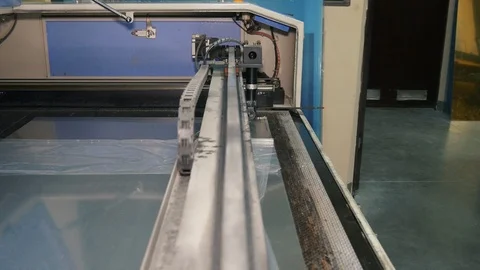 Laser Cutting Machine At Work. Close-up Stock Footage 119536580