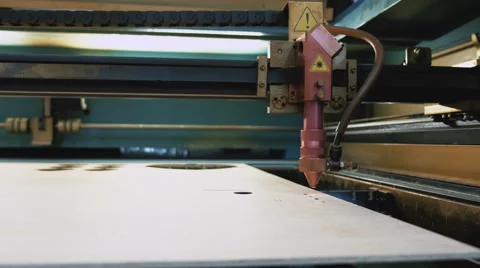 Laser cutting machine at work, dolly shot Stock Footage 62788602