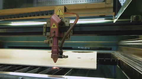 Laser cutting machine at work, dolly shot Stock Footage 62788840