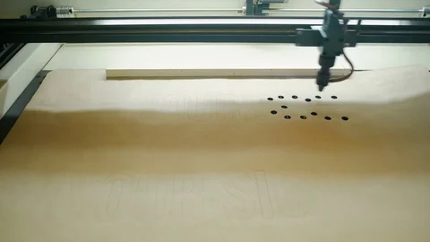 Laser Cutting Machine At Work. Kraft Paper Cutting Video stock 73222905