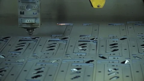 Laser cutting of metal. CNC. Video stock 74774055