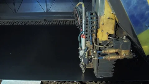 Laser cutting of metal. CNC. Stock Footage 74774101