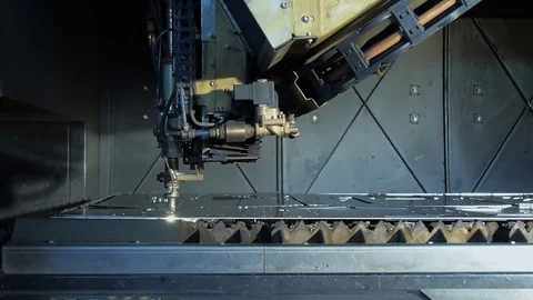 Laser cutting of metal. CNC. Stock Footage 74774153