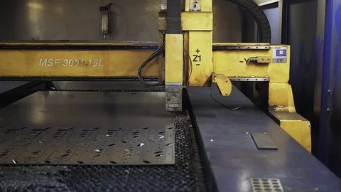 Laser cutting of metal. CNC. 動画素材 74774157