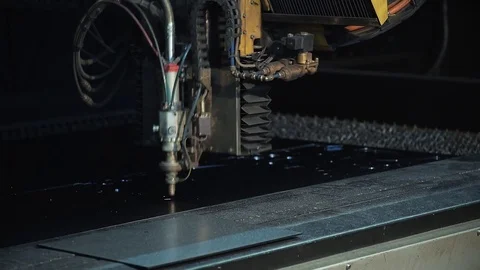 Laser cutting of metal. CNC. Stock Footage 74774162