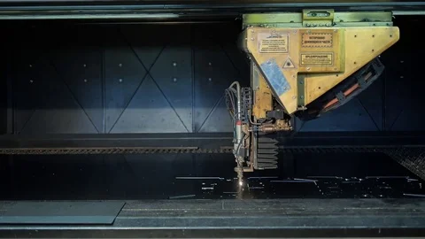 Laser cutting of metal. CNC. Video stock 74774205