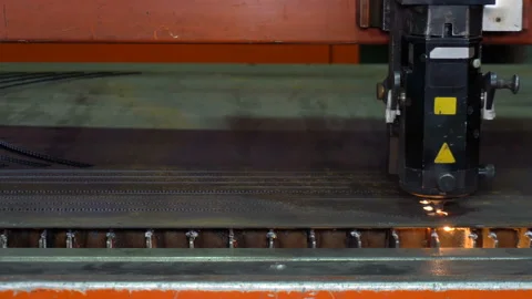 Laser cutting of metal on the CNC machine Stock-Footage 99368606