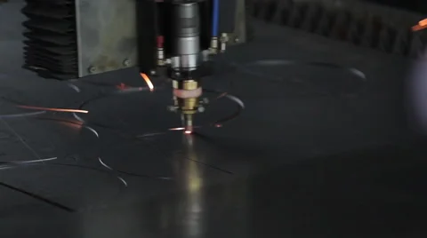 Laser Cutting of Metal Stock Footage 59947182