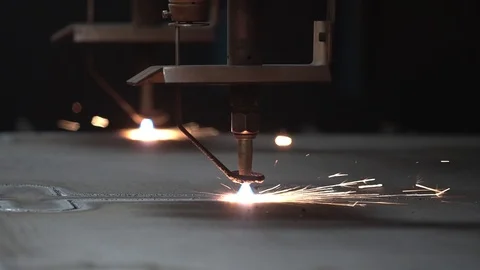 Laser cutting metal Stock Footage 101331540