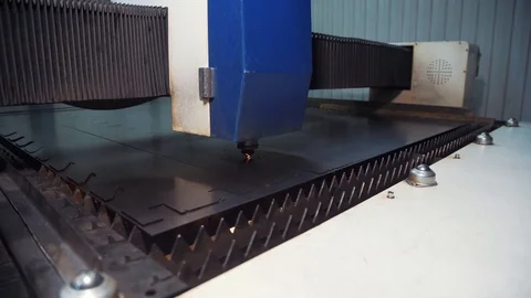 Laser cutting metal Stock Footage 108648462