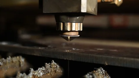 Laser cutting metal Stock-Footage 124262953
