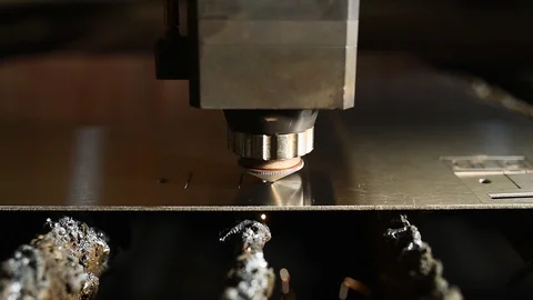 Laser cutting metal Video stock 124264469