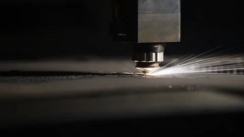 Laser cutting metal Stock-Footage 124265688