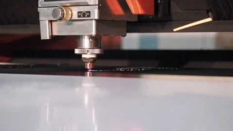 Laser cutting of metal Stock Footage 145705552