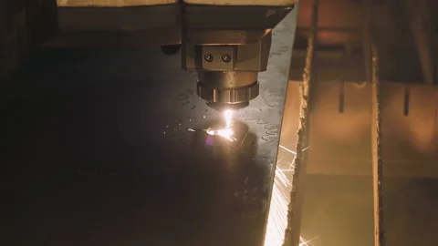 Laser cutting of metal Stock Footage 150145160