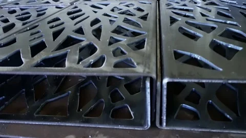Laser cutting for metal panel. Stock Footage 287625558