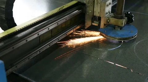 Laser cutting metal sheet Stock Footage 47858410