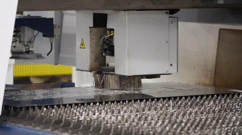 Laser cutting metal sheet Stock Footage 48131958