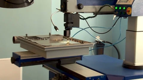 Laser cutting of metal sheet from titanium alloys on installation. Stock Footage 109198579