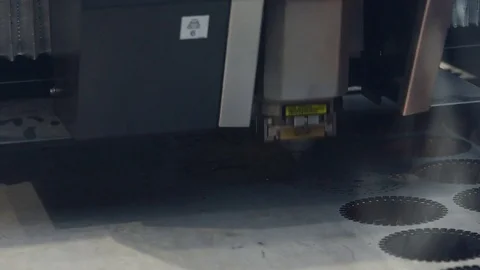 Laser cutting metalwork Stock Footage 84117347