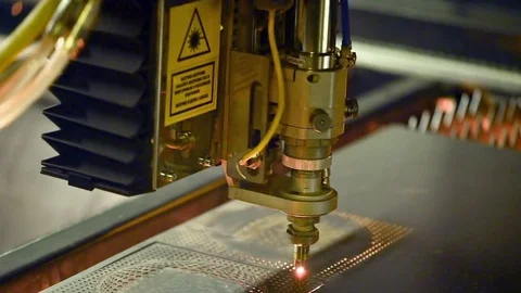 Laser cutting metalwork Stock Footage 84117441