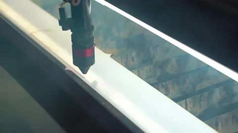 Laser cutting pattern in plastic mold. Laser cut pattern in plastic. Stock Footage 292222277