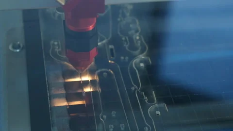 Laser Cutting Plexiglas Stock Footage 147748908