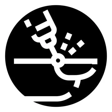 Laser cutting process creating metal parts manufacturing icon Stockillustratie