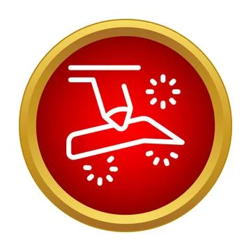 Laser cutting process icon showing sparks and industry イラスト素材