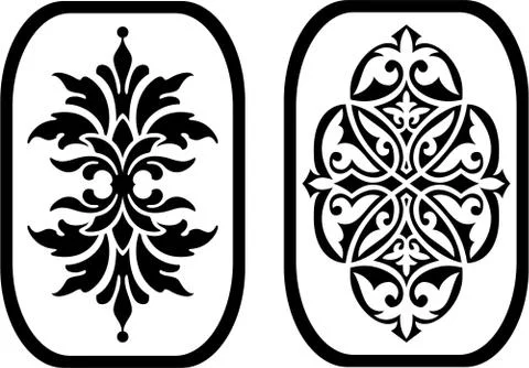 Laser cutting set. Woodcut vector trellis panels. Stock Illustration