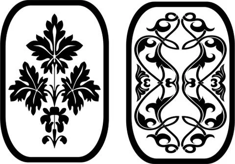Laser cutting set. Woodcut vector trellis panels. Stock Illustration