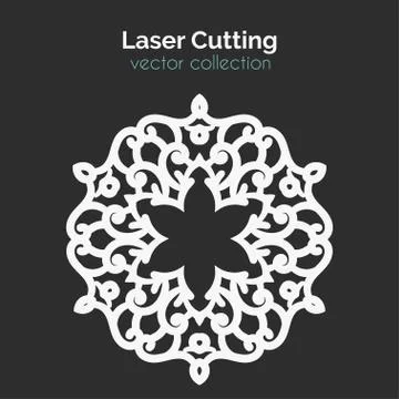 Laser Cutting Template. Round Card. Die Cut Mangala Stock Illustration