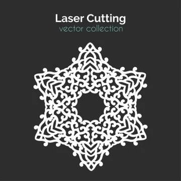 Laser Cutting Template. Round Card. Die Cut Mangala Stock Illustration