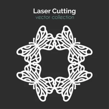 Laser Cutting Template. Round Card. Die Cut Mangala Stock Illustration