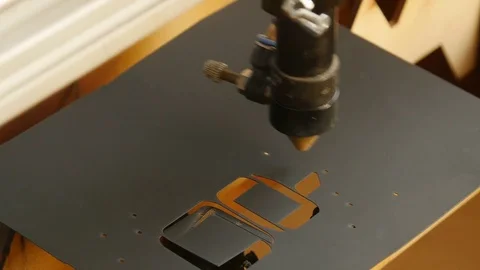 Laser cutting of wood Stock Footage 79720925