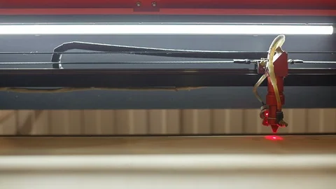 Laser cutting wood machine Stock Footage 87812450