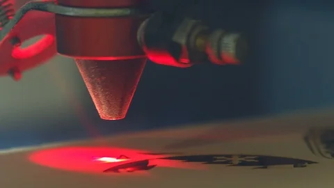 Laser cutting wood machine Stock Footage 87812464