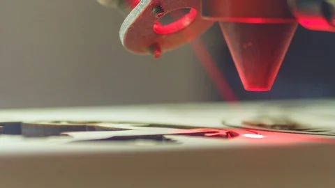Laser cutting wood machine Stock Footage 87812475