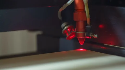 Laser cutting wood machine Stock Footage 87812526