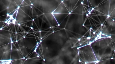 Laser dance. Connection of shining elements. Place for text. Business futuristic Stock Footage 90636353