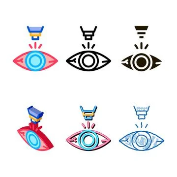 Laser designs eye treatment vector outline Stock Illustration