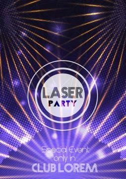 Laser Disco Party Poster Background Template - Vector Illustration Stock Illustration