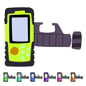Laser distance meter for precise measurement graphic Stock Illustration