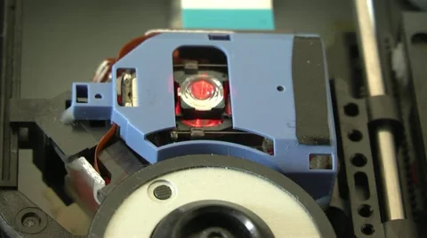 Laser in the drive of the computing device Stock Footage