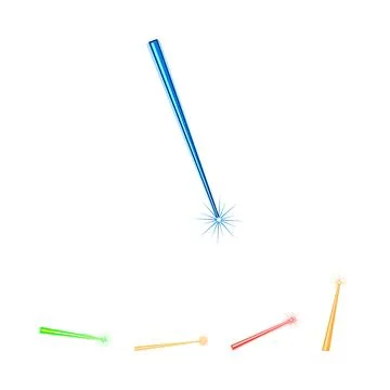 Laser emitting light beams on white background Stock Illustration