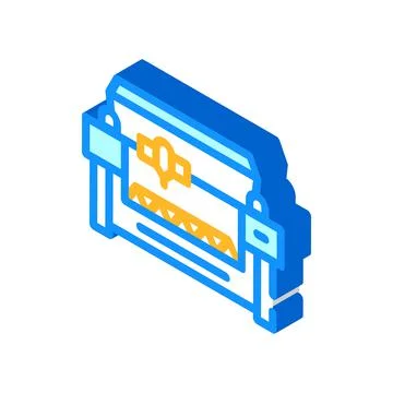 Laser engraving and cutting machine isometric icon vector illustration Illustration