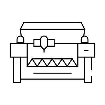 Laser engraving and cutting machine line icon vector illustration Illustration