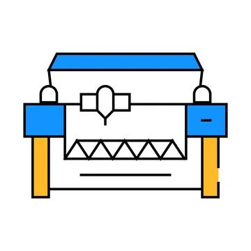 Laser engraving and cutting machine icon color illustration Illustration