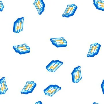 Laser engraving and cutting machine isometric icon seamless pattern Stock Illustration