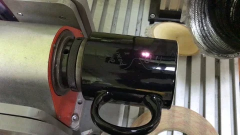 Laser engraving cup Stock Footage 100145202